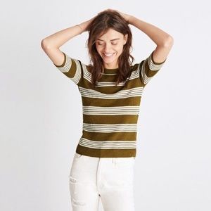 Madewell Striped Short Sleeve Bennett Sweater